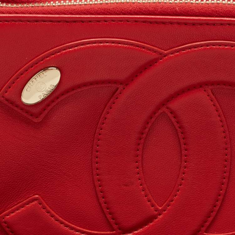 Pre Owned Chanel Red Leather CC Mania Waist Bag
