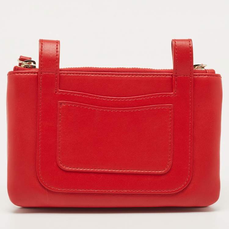 Pre Owned Chanel Red Leather CC Mania Waist Bag