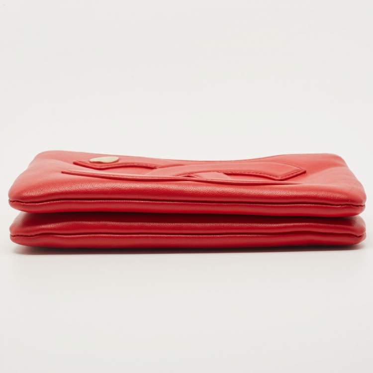 Pre Owned Chanel Red Leather CC Mania Waist Bag