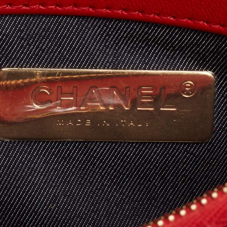 Pre Owned Chanel Red Leather CC Mania Waist Bag