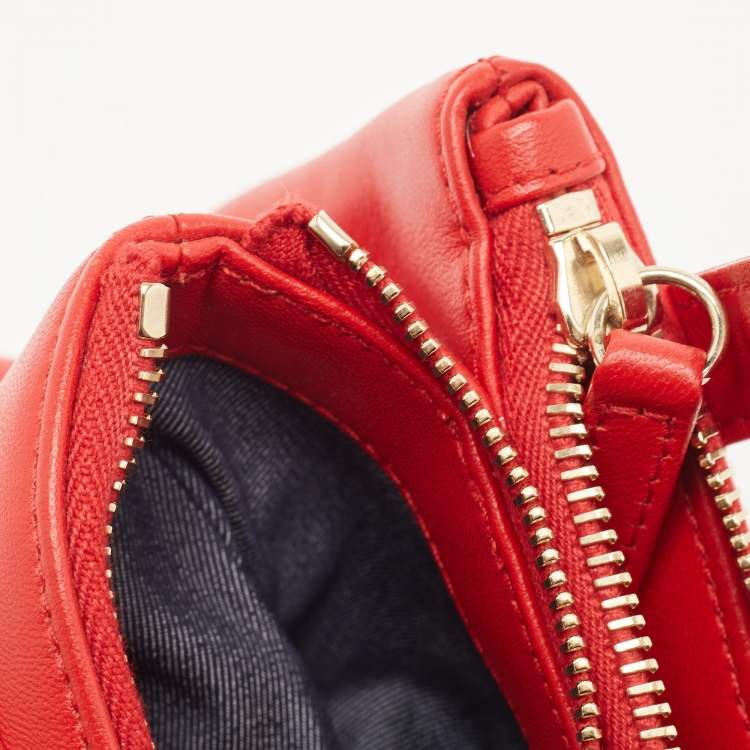 Pre Owned Chanel Red Leather CC Mania Waist Bag