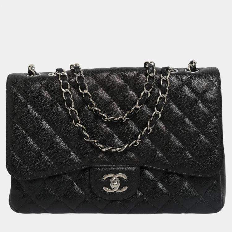 Chanel Black Caviar Quilted Maxi Single Flap Bag Chanel