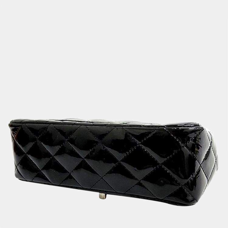 Pre Owned Chanel Black Patent Leather Rectangular Mini Flap Shoulder Bag
