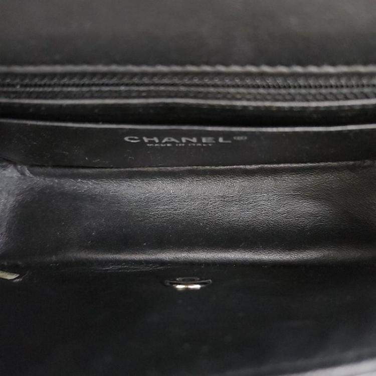 Pre Owned Chanel Black Patent Leather Rectangular Mini Flap Shoulder Bag