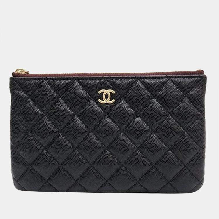 Chanel Black Caviar Leather O Case Clutch Bag Chanel | The Luxury Closet
