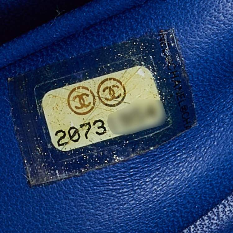 Pre Owned Chanel Blue Python Trendy CC Bowler Bag