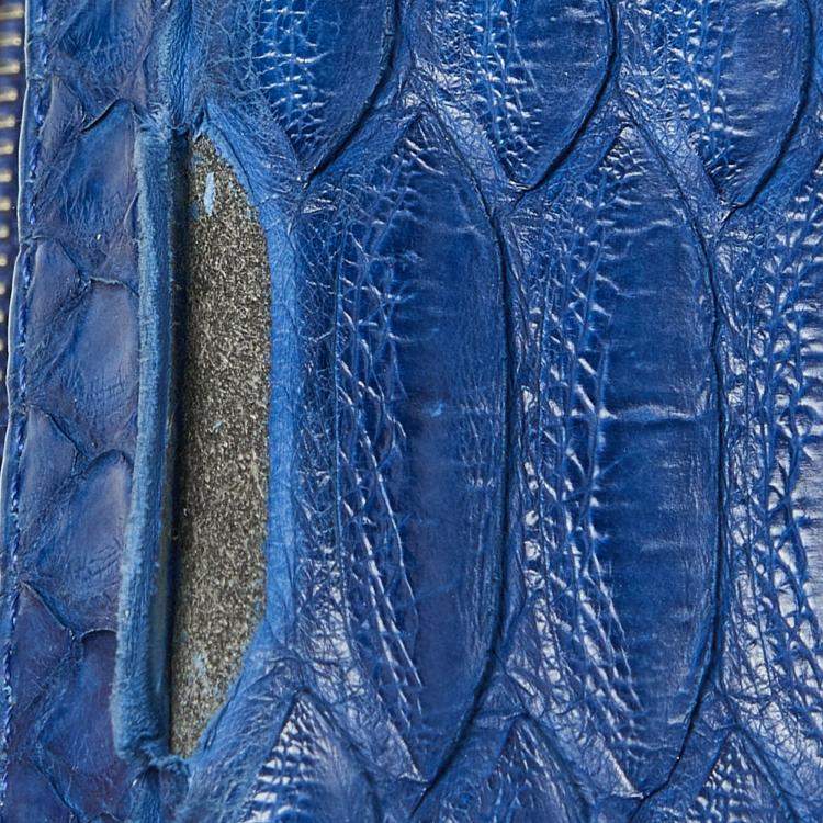 Pre Owned Chanel Blue Python Trendy CC Bowler Bag