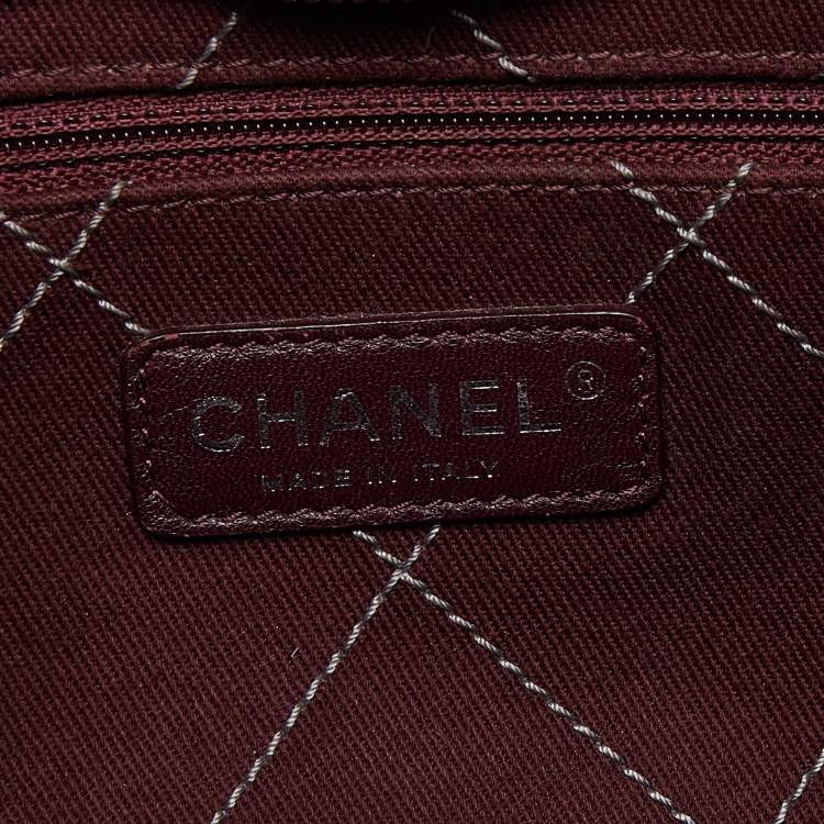 Pre Owned Chanel Grey/black Quilted Caviar Leather Fever Shopper Tote