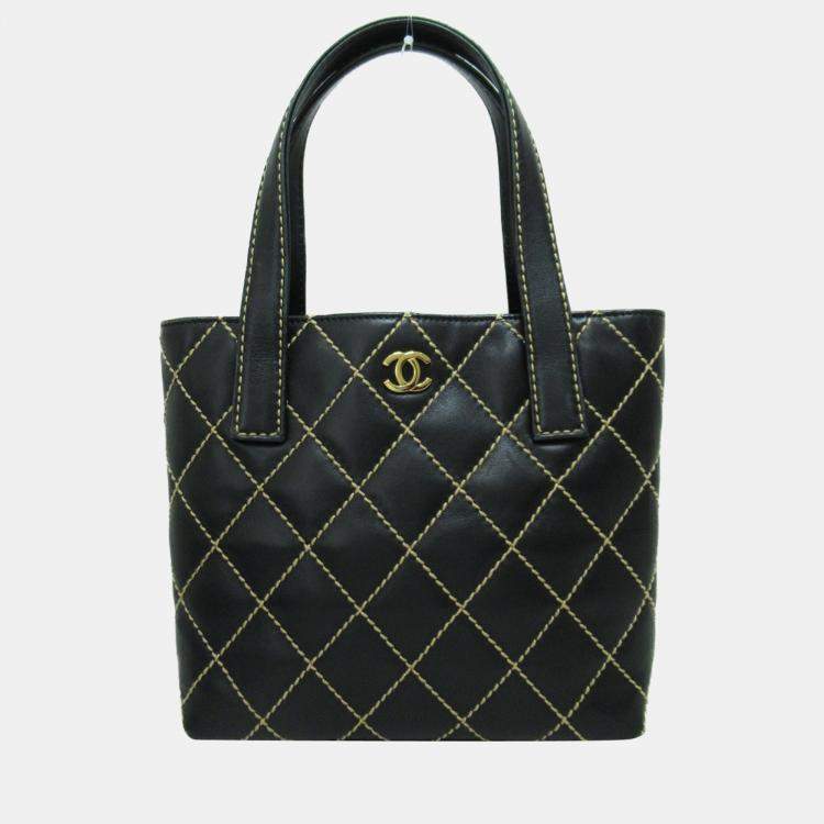 Chanel Black Wild Stitch Leather Tote Bag