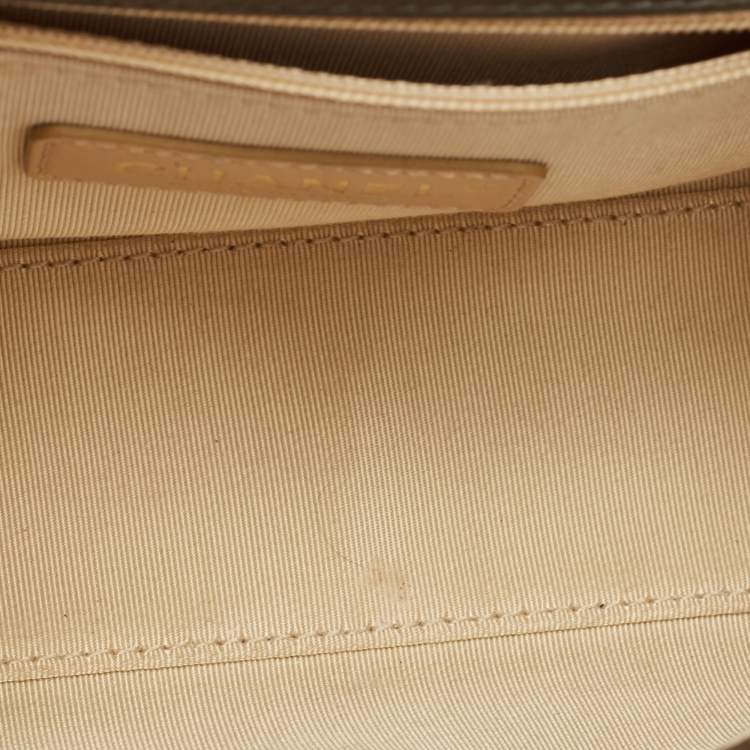 Pre Owned Chanel Olive Green Quilted Leather Small Label Click Flap Bag