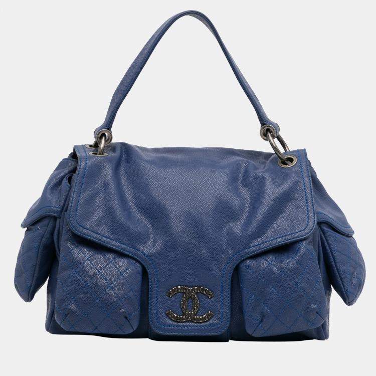 Chanel Blue Caviar Coco Rider Flap Bag