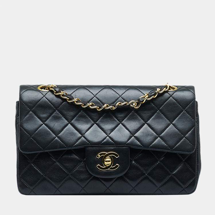 Chanel Black Small Classic Lambskin Double Flap Chanel