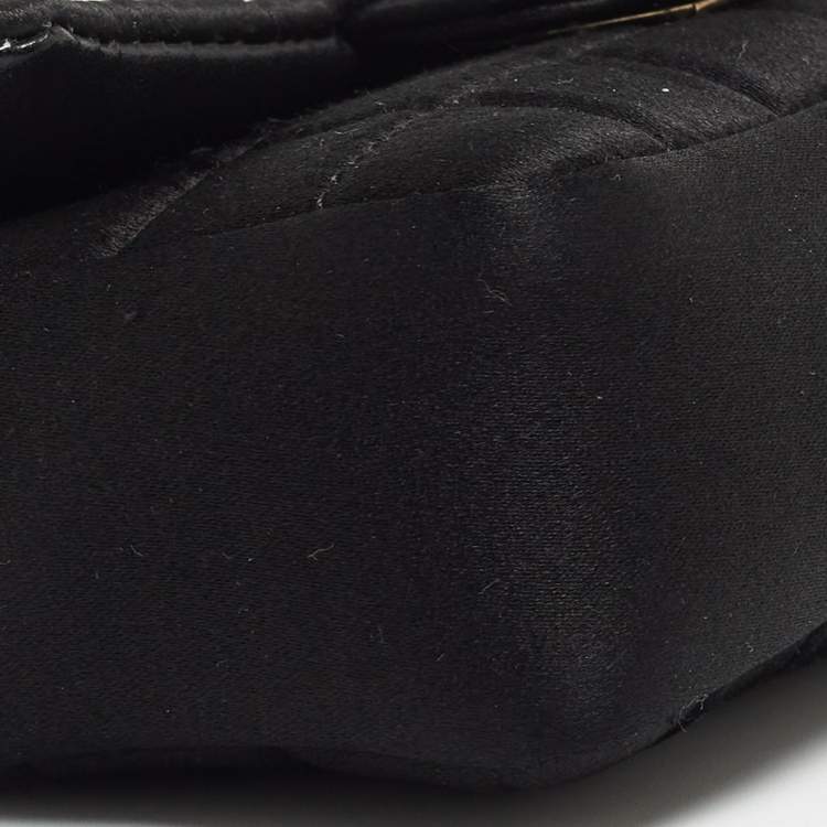 مملوكة مسبقًا Chanel Black Choco Quilted Satin Extra Mini Lipstick Charm Bag