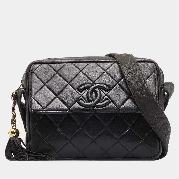 Chanel Black CC Matelasse Tassel Camera Bag Chanel
