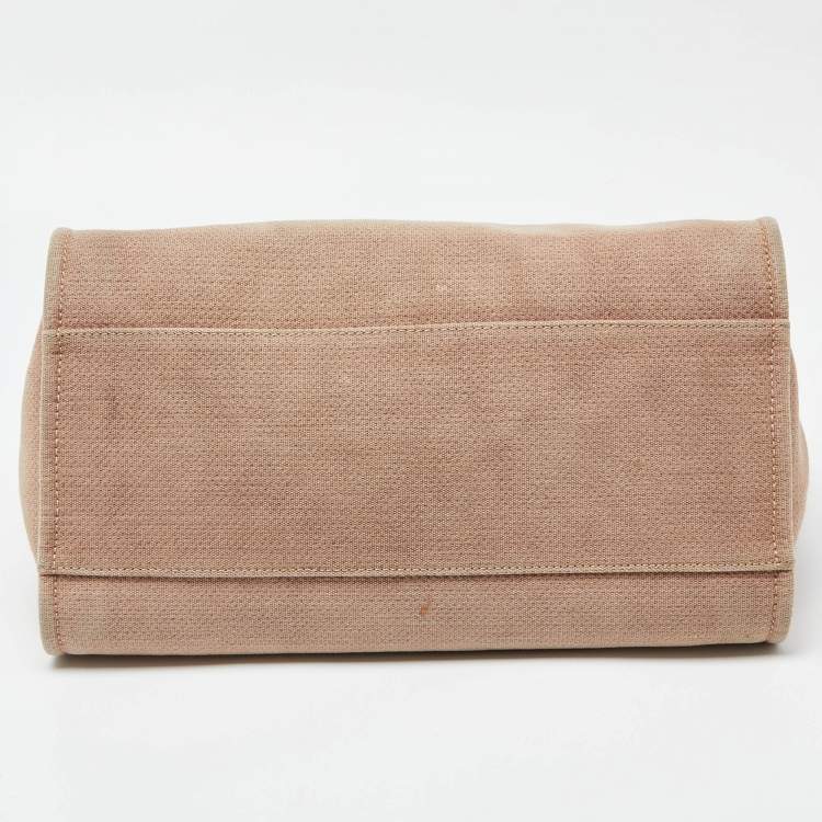 Pre Owned Chanel Beige Canvas and Leather Large Deauville Shopper Tote