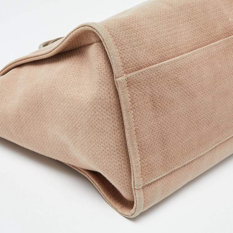 Pre Owned Chanel Beige Canvas and Leather Large Deauville Shopper Tote