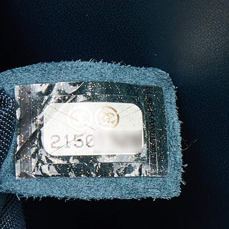 Pre Owned Chanel Blue Patent Leather Small Boy Bag