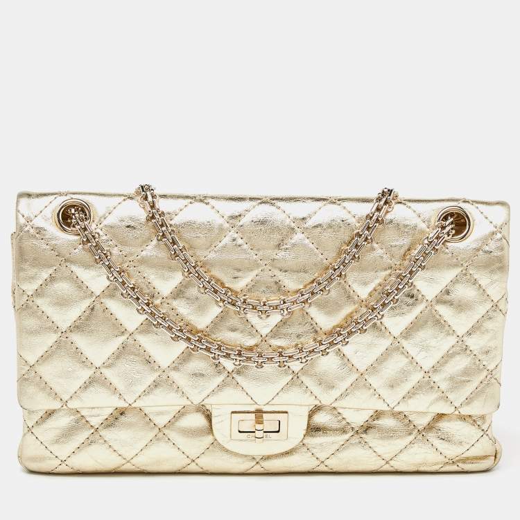 Chanel Gold Quilted Leather Reissue 2.55 Classic 226 Flap Bag