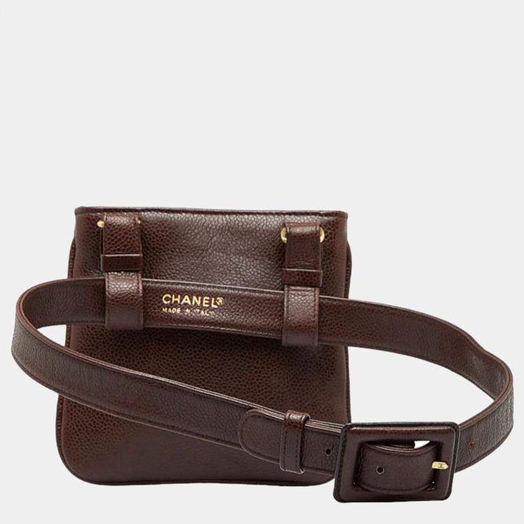 Leather belt Chanel Brown size XS International in Leather - 17010505
