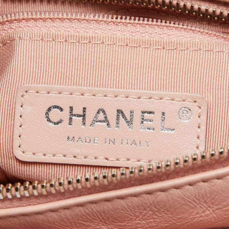 Pre Owned Chanel Pink Quilted Leather Small Gabrielle Hobo