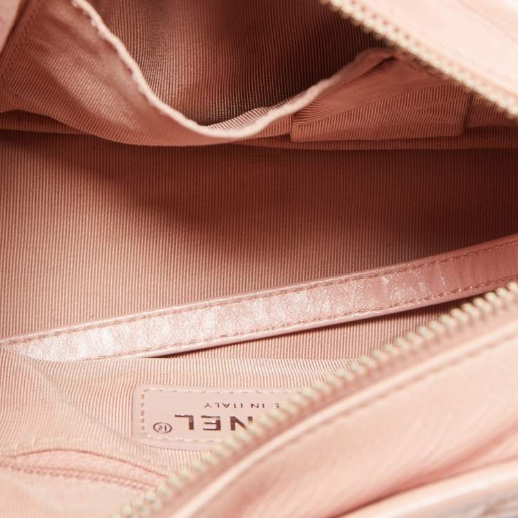 Pre Owned Chanel Pink Quilted Leather Small Gabrielle Hobo