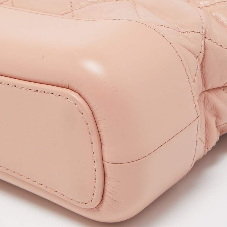 Pre Owned Chanel Pink Quilted Leather Small Gabrielle Hobo