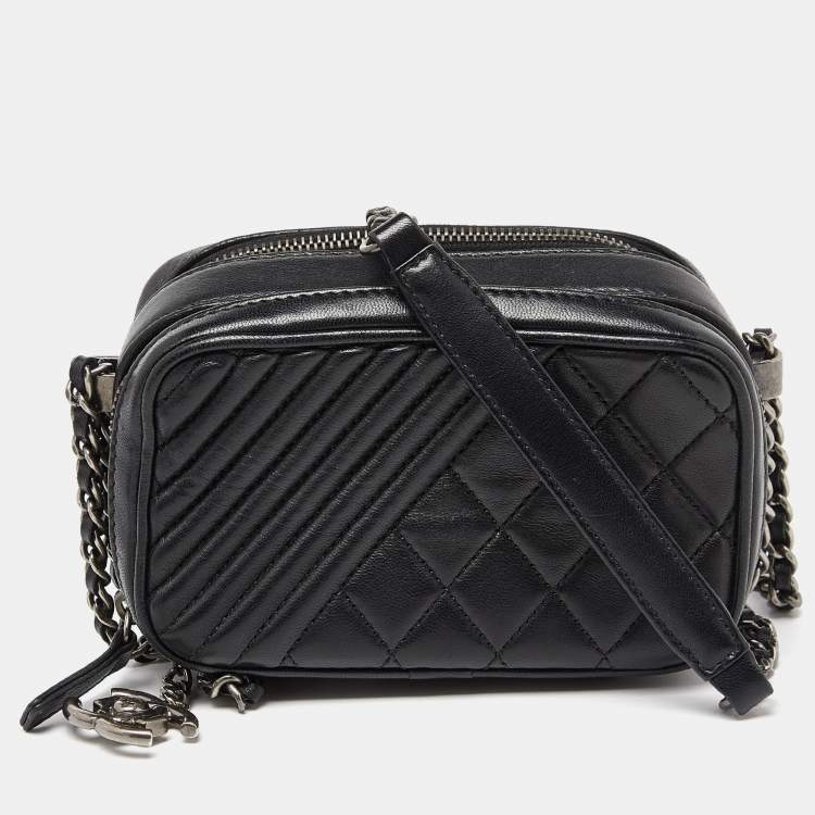 Chanel Black Quilted Leather Mini Coco Boy Camera Bag Chanel | The Luxury  Closet