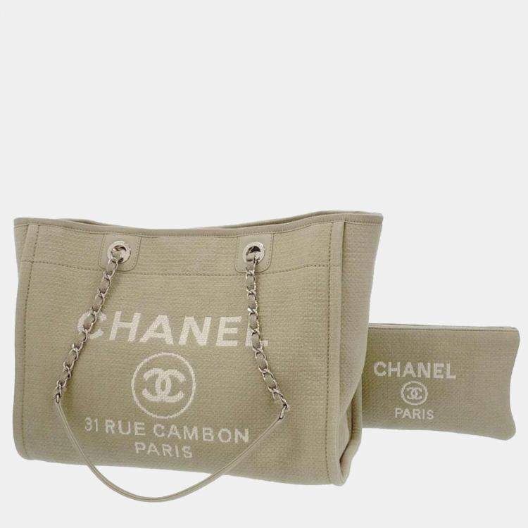 Chanel Beige Canvas Medium Deauville Tote Bag Chanel | The Luxury Closet