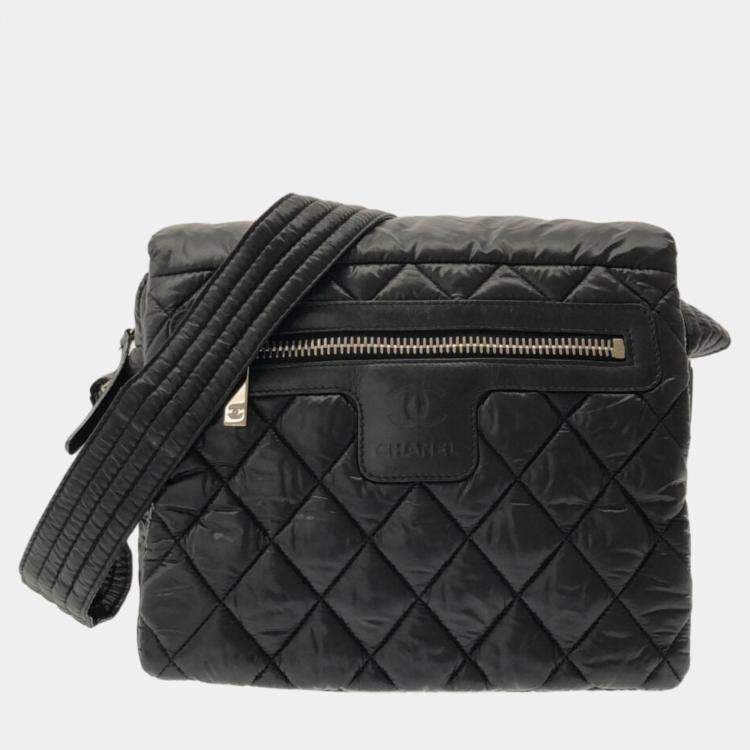 Chanel Black Leather Nylon Coco Cocoon Messenger Bag