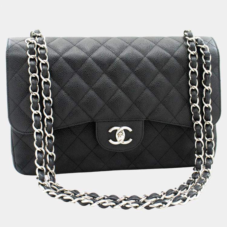 Chanel Leather Grained Calfskin Large Classic Double Flap Shoulder Bag  Chanel