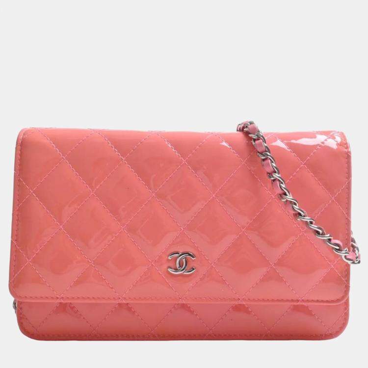 Chanel Pink Leather CC Wallet On Chain Chanel