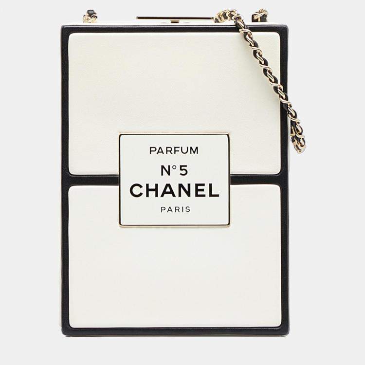 Chanel White No.5 Parfum Box Evening Clutch Chanel