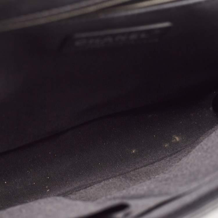 Pre Owned Chanel Black Quilted Leather Large Boy Flap Bag