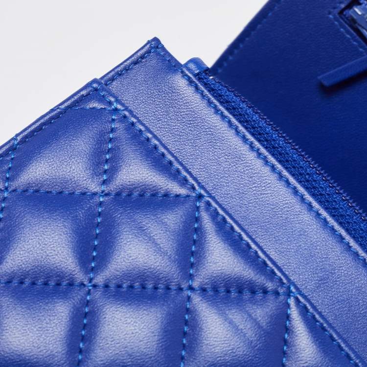 Pre Owned Chanel Blue Quilted Leather WOC Bag
