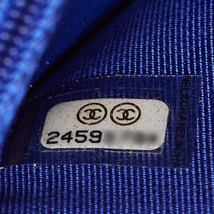 Pre Owned Chanel Blue Quilted Leather WOC Bag