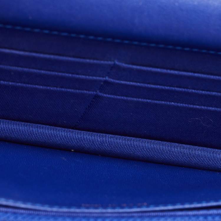 Pre Owned Chanel Blue Quilted Leather WOC Bag