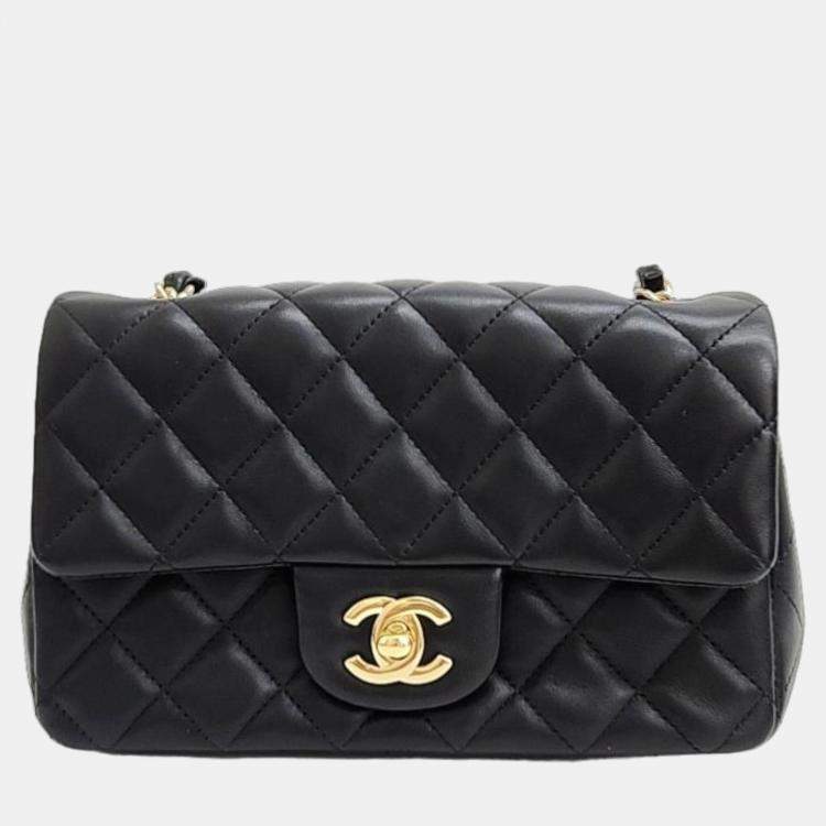 Chanel Black Leather Mini Flap Bag Chanel