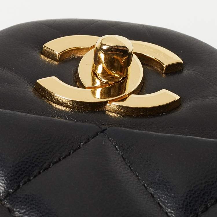 Pre Owned Chanel Black Quilted Leather Jumbo Classic Single Flap Bag