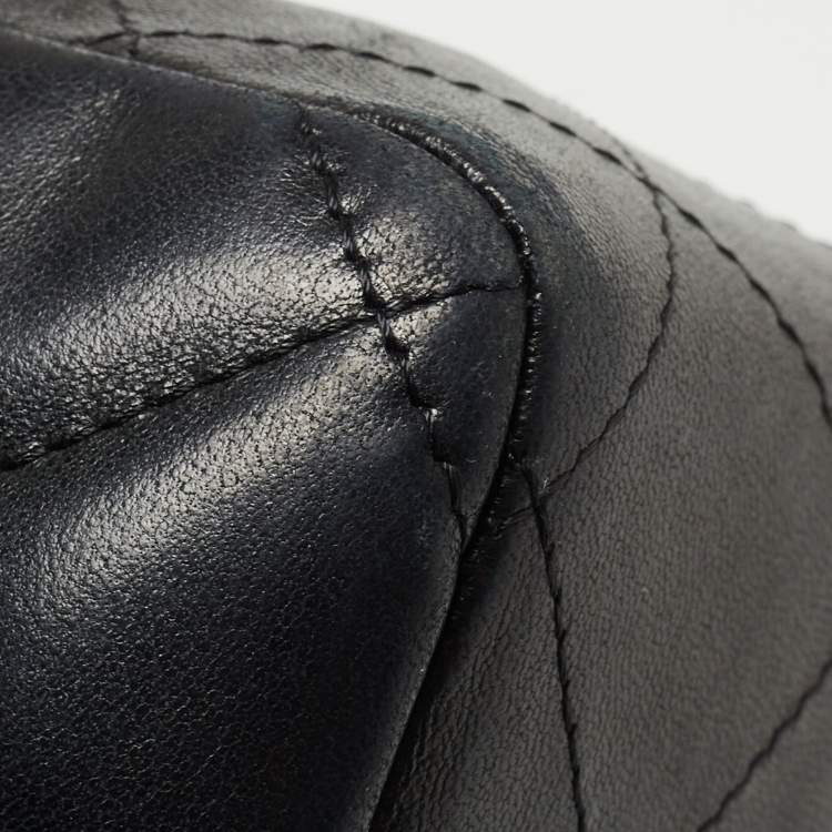 Pre Owned Chanel Black Quilted Leather Jumbo Classic Single Flap Bag