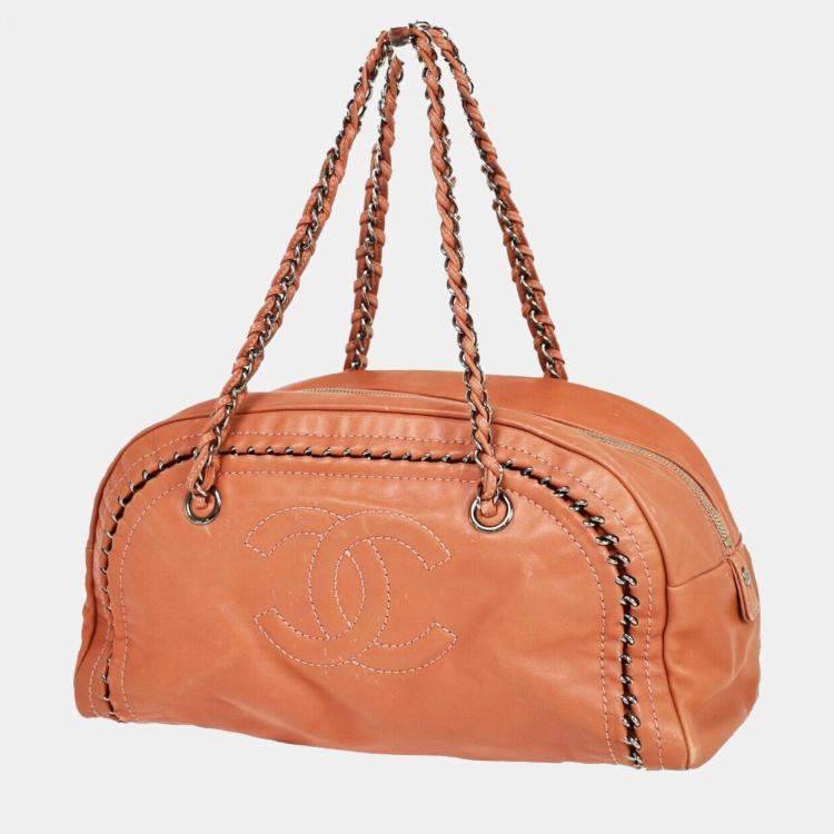 Chanel Brown Leather Luxury line shoulder bag Chanel