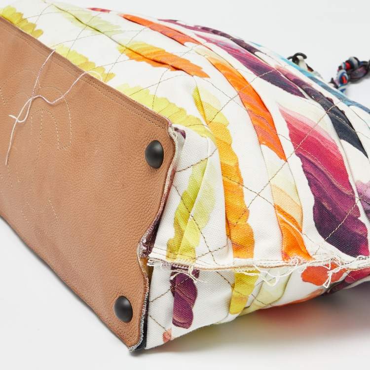 Pre Owned Chanel Multicolor Colorama Canvas Shopper Tote