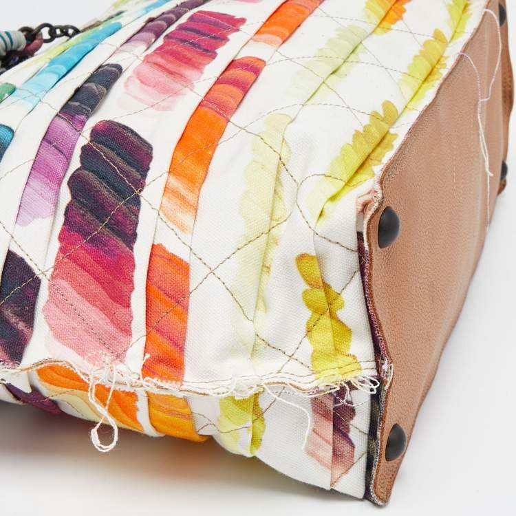 Pre Owned Chanel Multicolor Colorama Canvas Shopper Tote