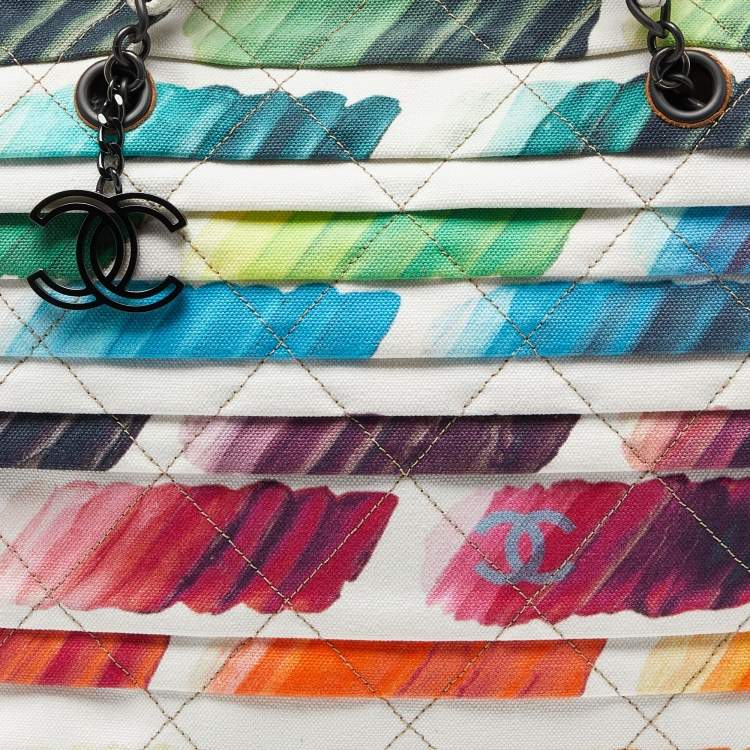 Pre Owned Chanel Multicolor Colorama Canvas Shopper Tote