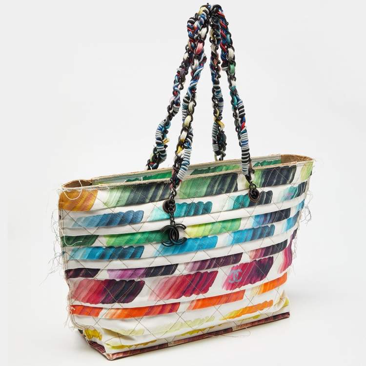 Pre Owned Chanel Multicolor Colorama Canvas Shopper Tote