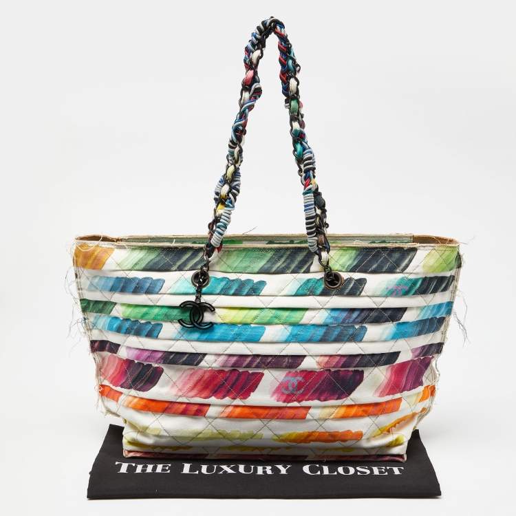 Pre Owned Chanel Multicolor Colorama Canvas Shopper Tote