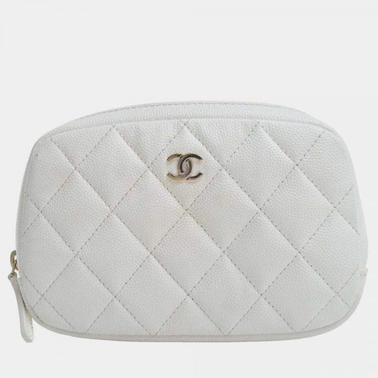 Chanel White Leather CC Timeless Pouch Chanel | The Luxury Closet