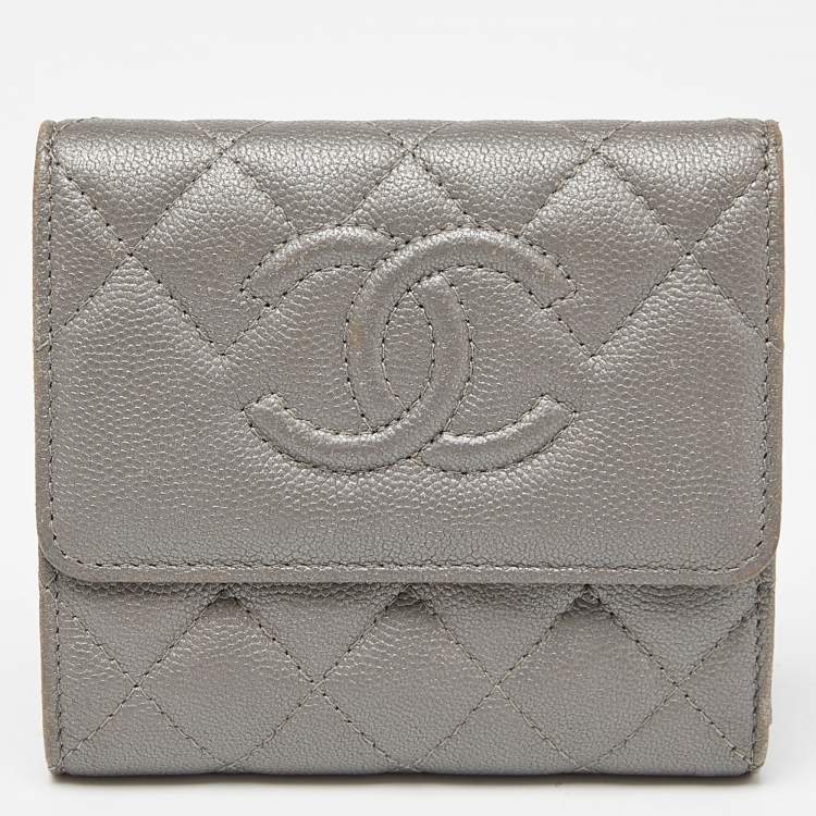 Chanel Metallic Long Signature CC USA Lambskin Wallet