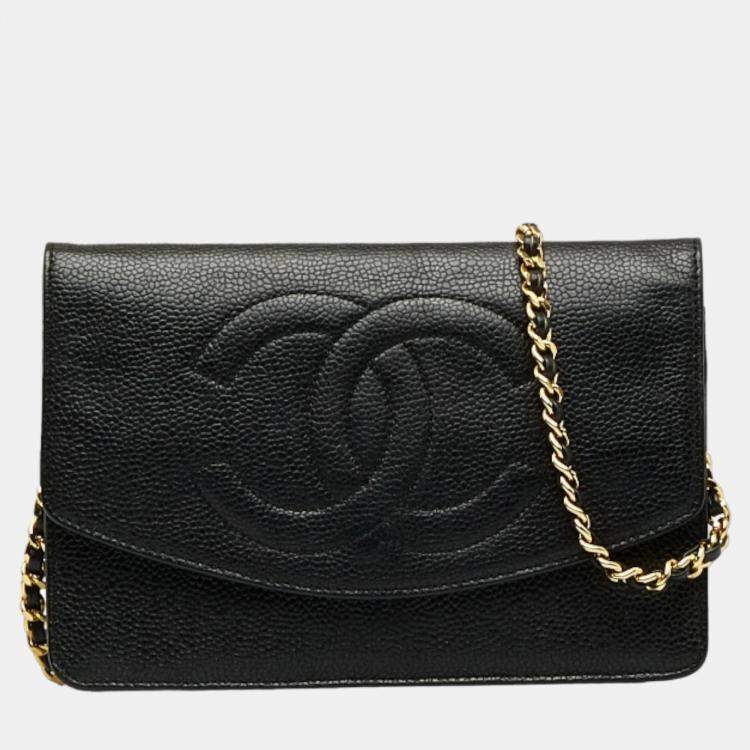 Chanel Black CC Caviar Chain Crossbody Bag