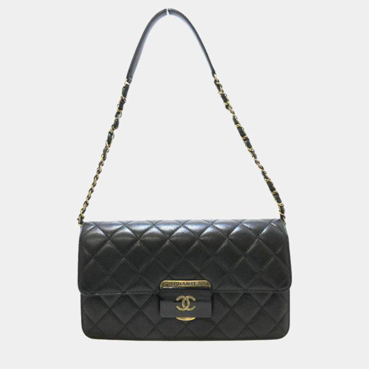 Chanel Black Leather CC Beauty Lock shoulder Bag Chanel
