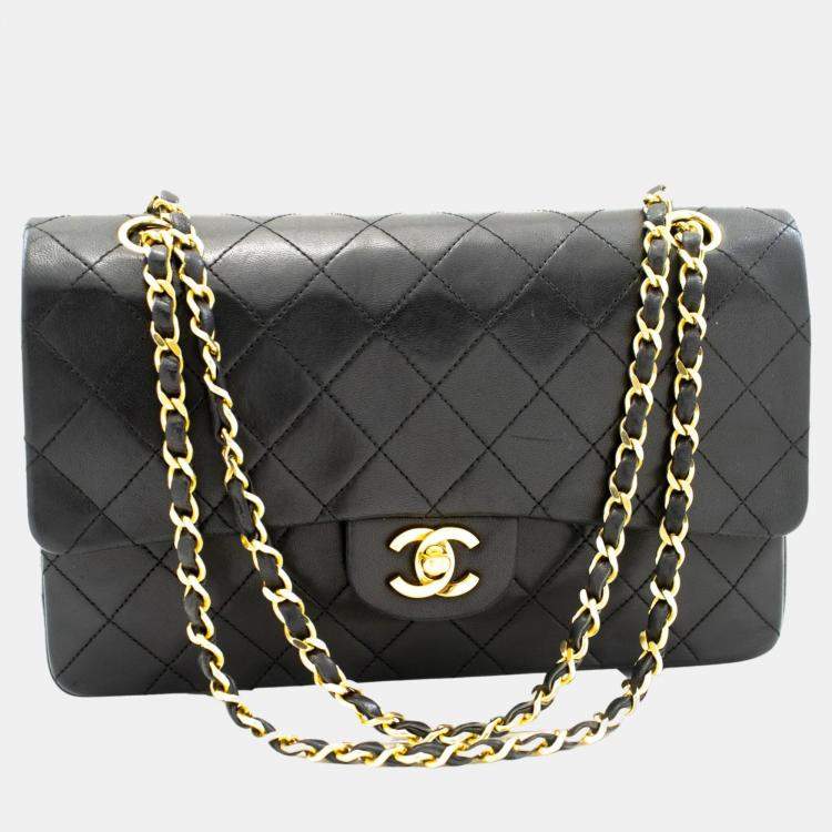 Handbags Chanel Chanel Small Chain Shoulder Bag Clutch Black Quilted Flap Lambskin